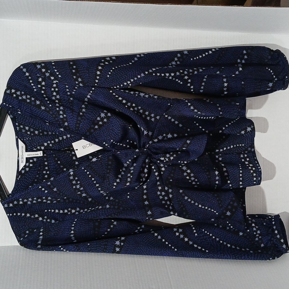 BCBG Navy Blouse XXS
